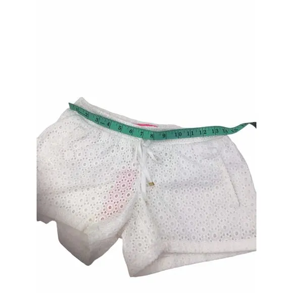 Lilly Pulitzer White Eyelet Baybreeze Shorts Size Extra Small New NWT