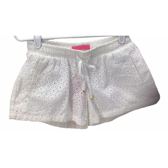 Lilly Pulitzer White Eyelet Baybreeze Shorts Size Extra Small New NWT