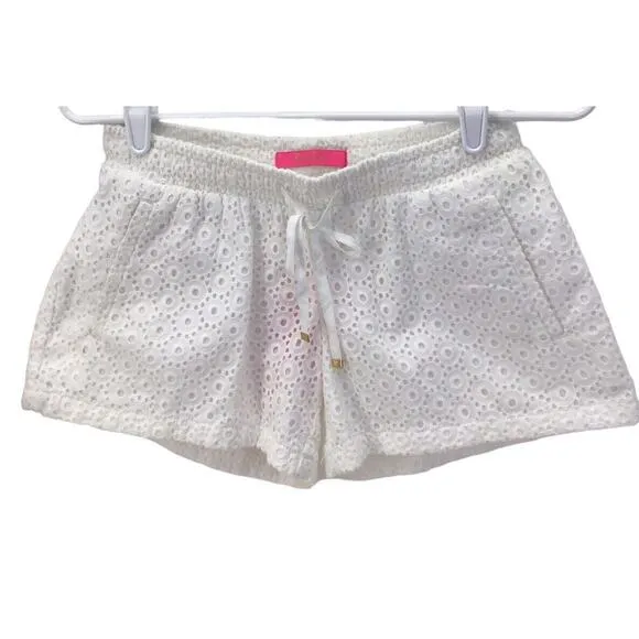Lilly Pulitzer White Eyelet Baybreeze Shorts Size Extra Small New NWT