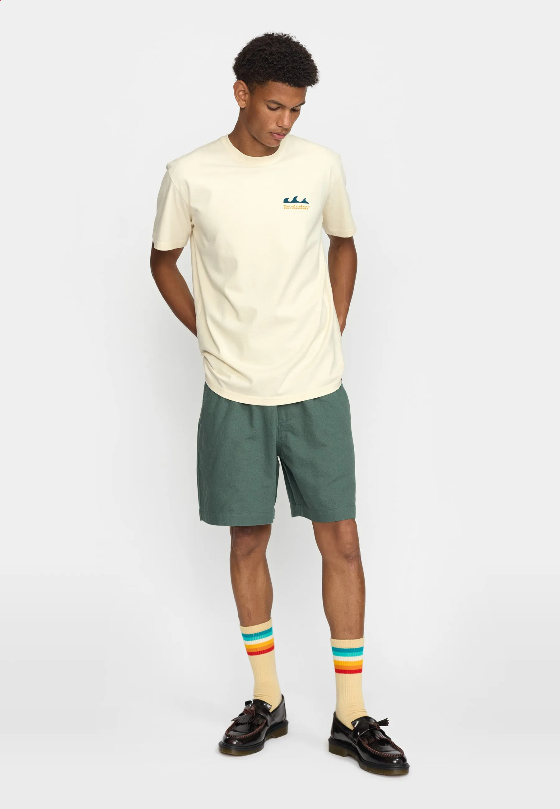 Linen Shorts / 4065 - Dustgreen