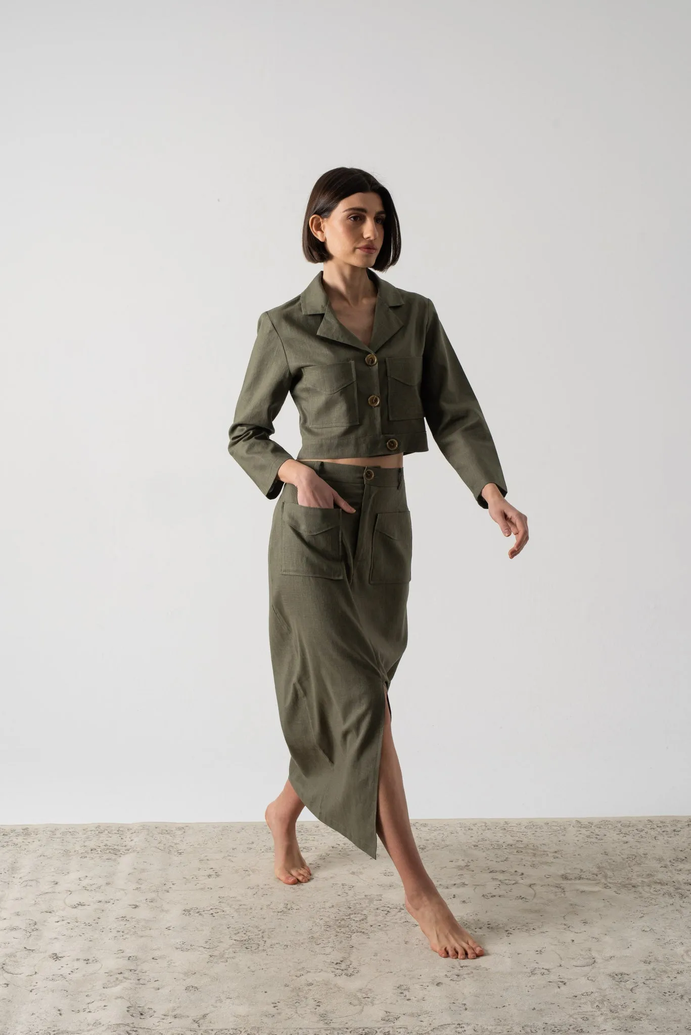 Lior Shirt Jacket Khaki