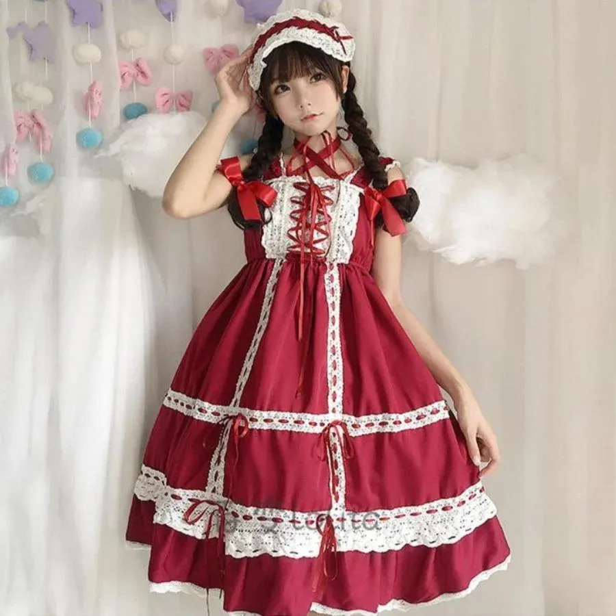 Lolita Maid Lace Sun Dress J40309