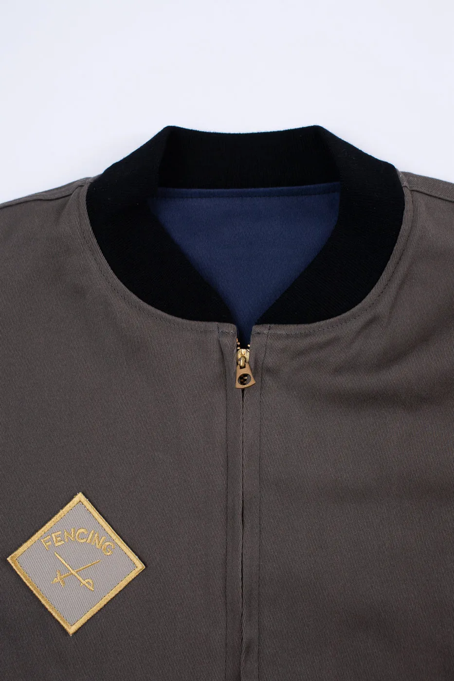 Lot JG-24 - Reversible Cadet's Varsity Jacket w/Patches - Grey, Blue