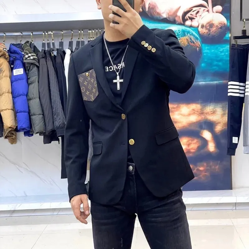 LOUIS VUITTON || Men's Stylish Letter Embroidery Long Sleeve Suit Blazers
