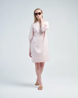 ls stretch cotton midi dress