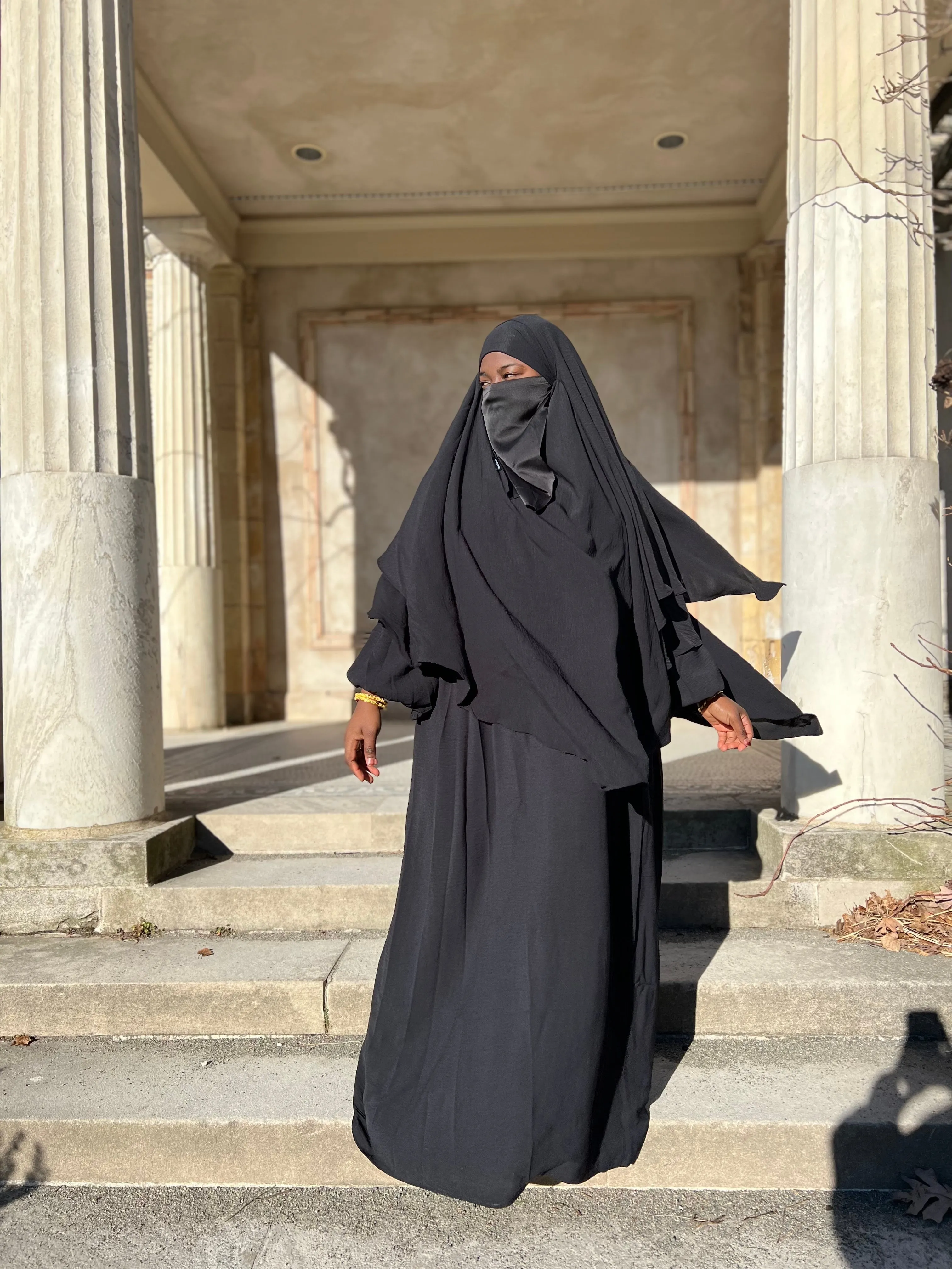 Luxe Puff Sleeve Abaya with  Khimar