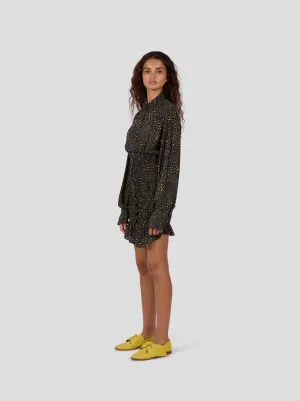 Madness Dress in Black Leopard