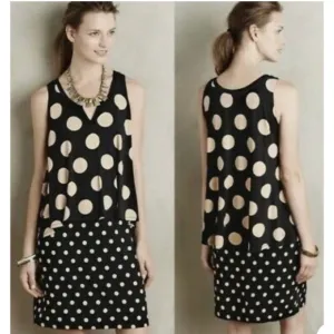 Maeve Anthropologie Davina Layered Polka Dot Sleeveless Dress