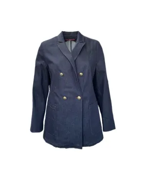 Marina Rinaldi Women's Blue Canada Button Closure Jacket NWT