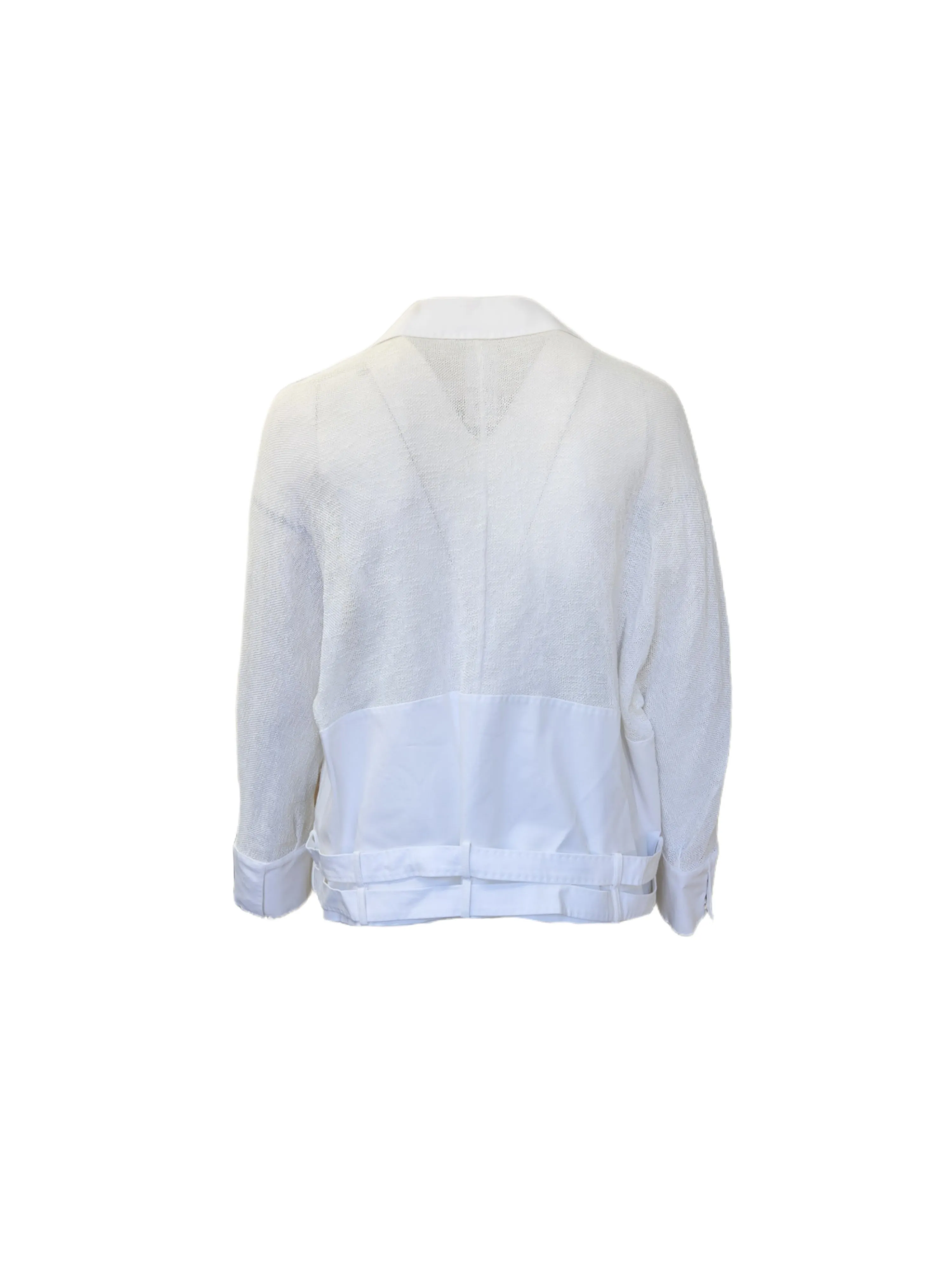 Marina Rinaldi Women's White Canguro Patch Pockets Jacket NWT
