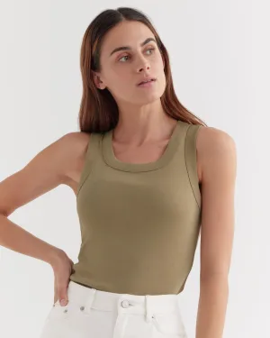 Meike Rib Tank Olive