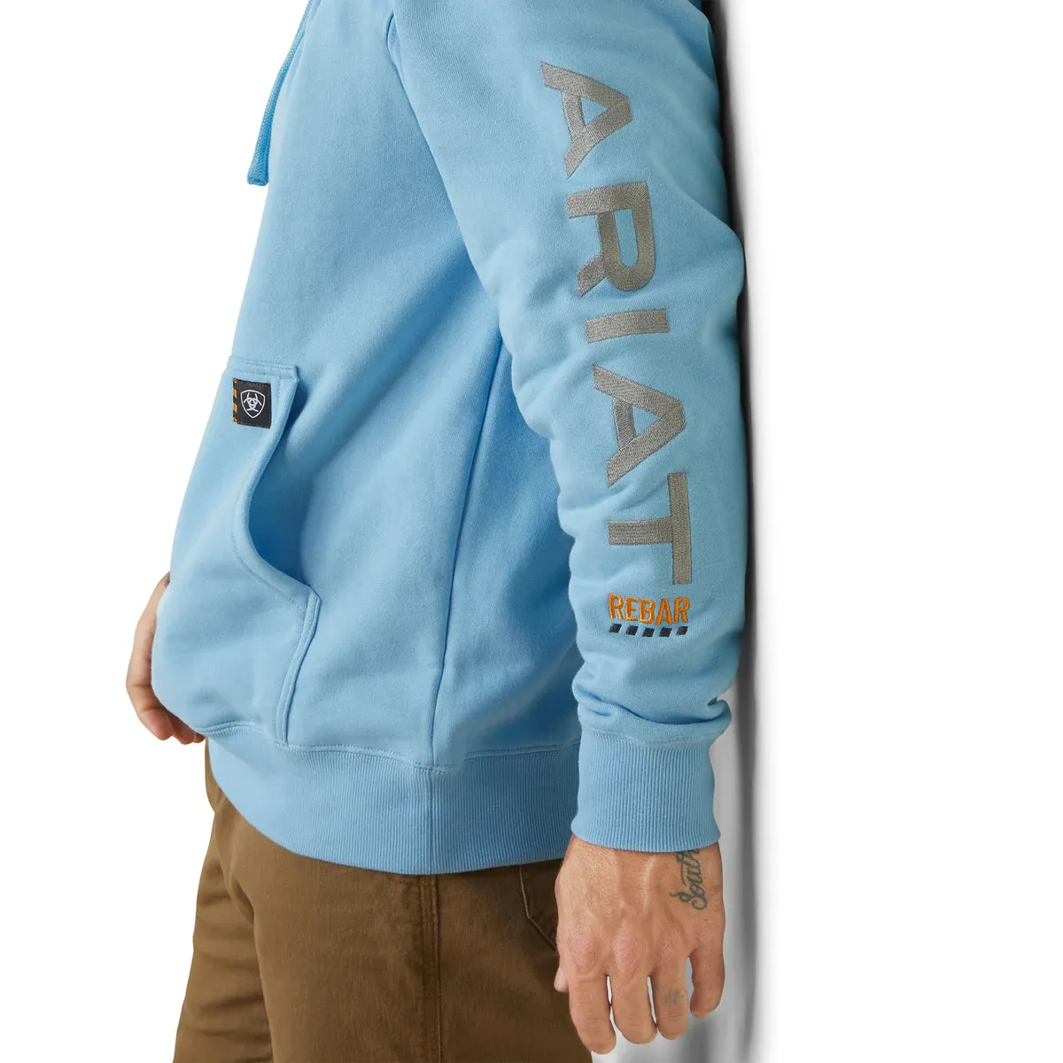 Men's Ariat Rebar Graphic Hoodie - Dutch Canal Heather/Alloy