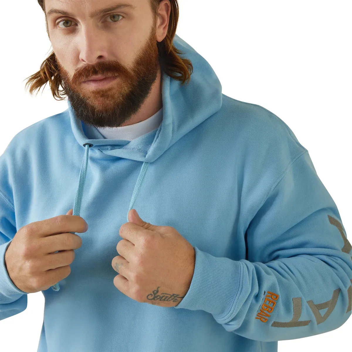 Men's Ariat Rebar Graphic Hoodie - Dutch Canal Heather/Alloy