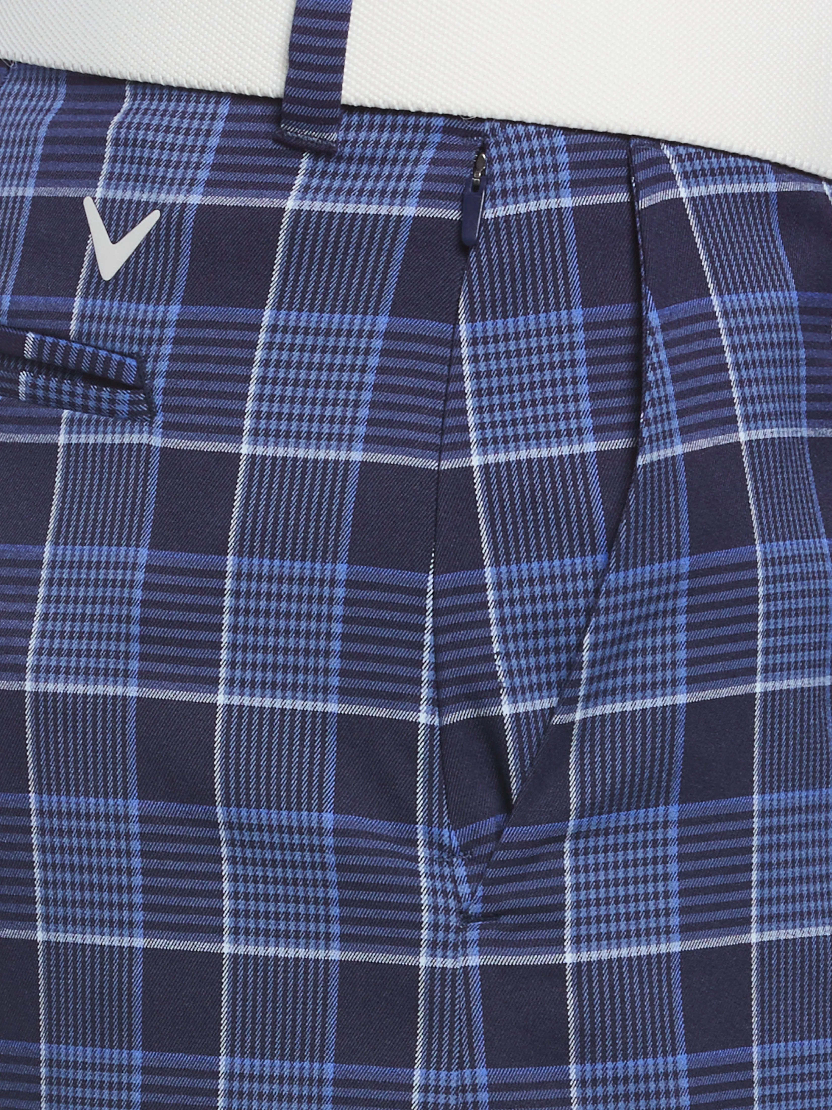 Mens Flat Front Yarn Dye Heritage Plaid Ergo Golf Short