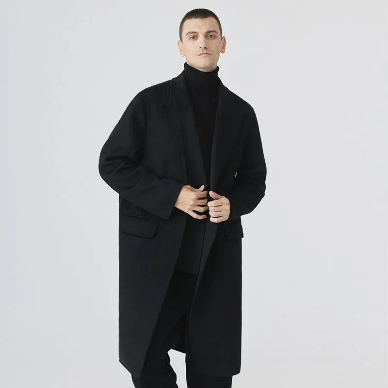 Men's Long Black Overcoat