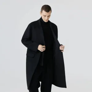 Men's Long Black Overcoat