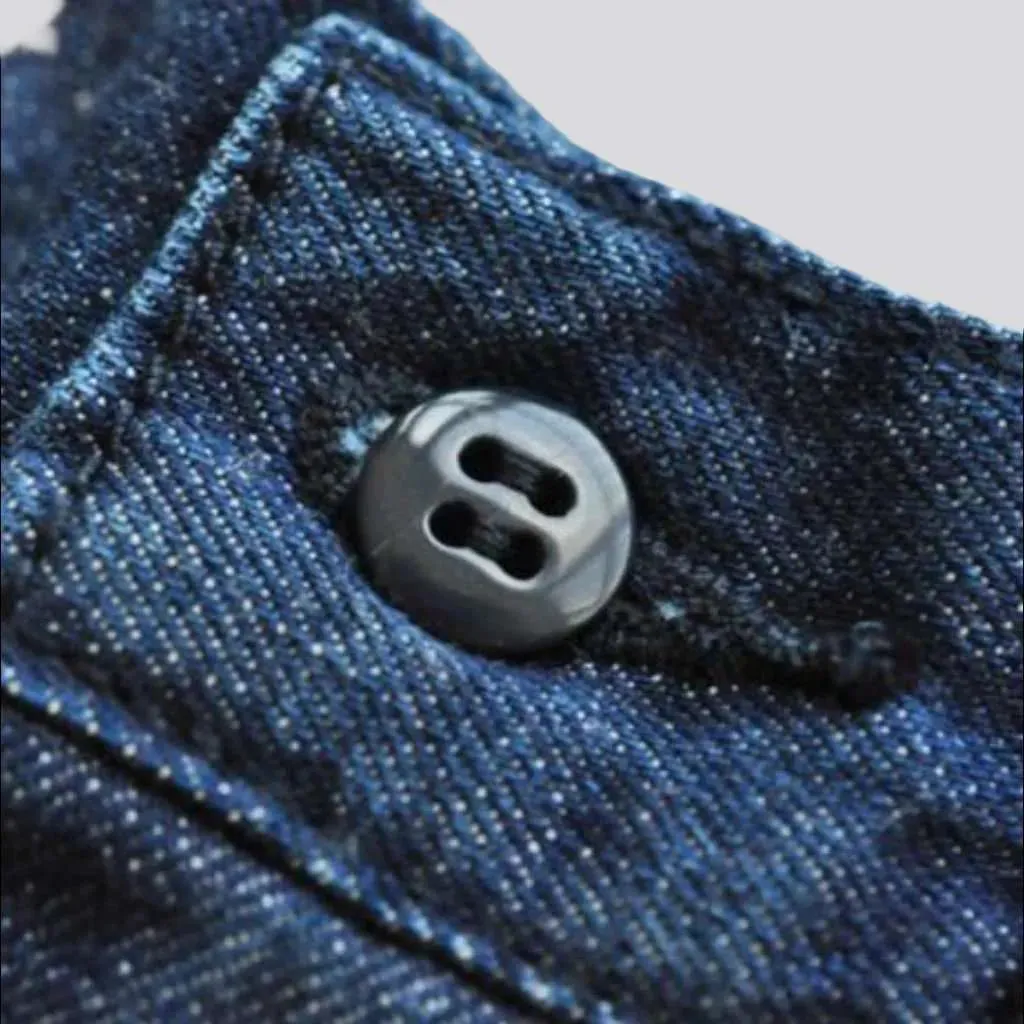 Mid-waist denim shorts for men