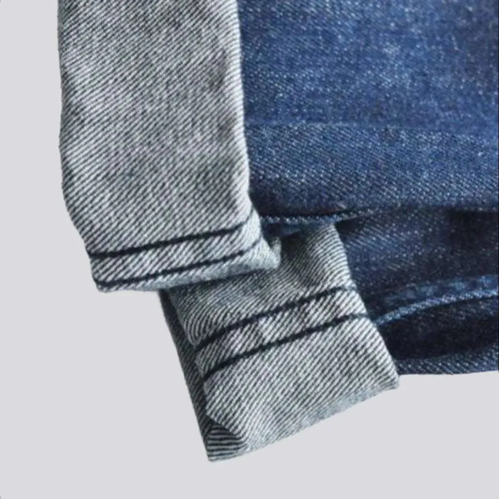 Mid-waist denim shorts for men