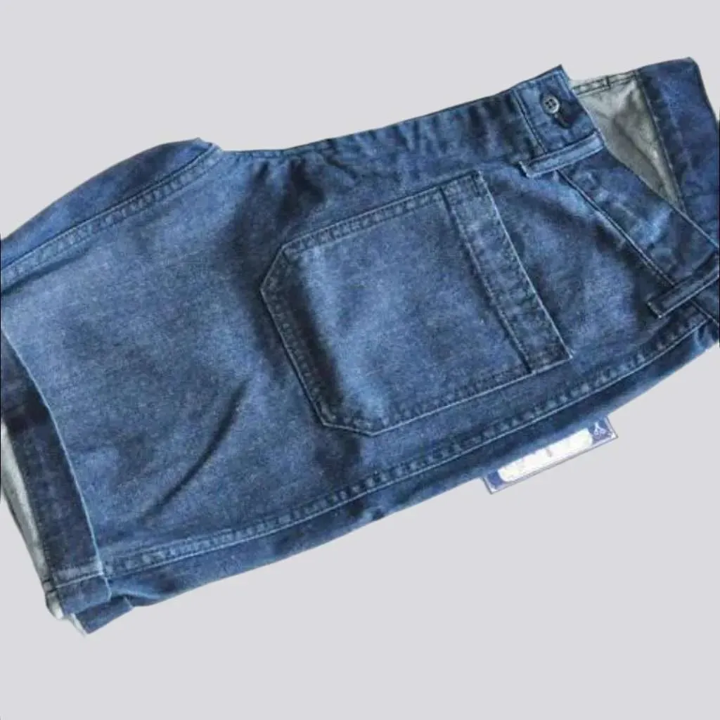 Mid-waist denim shorts for men