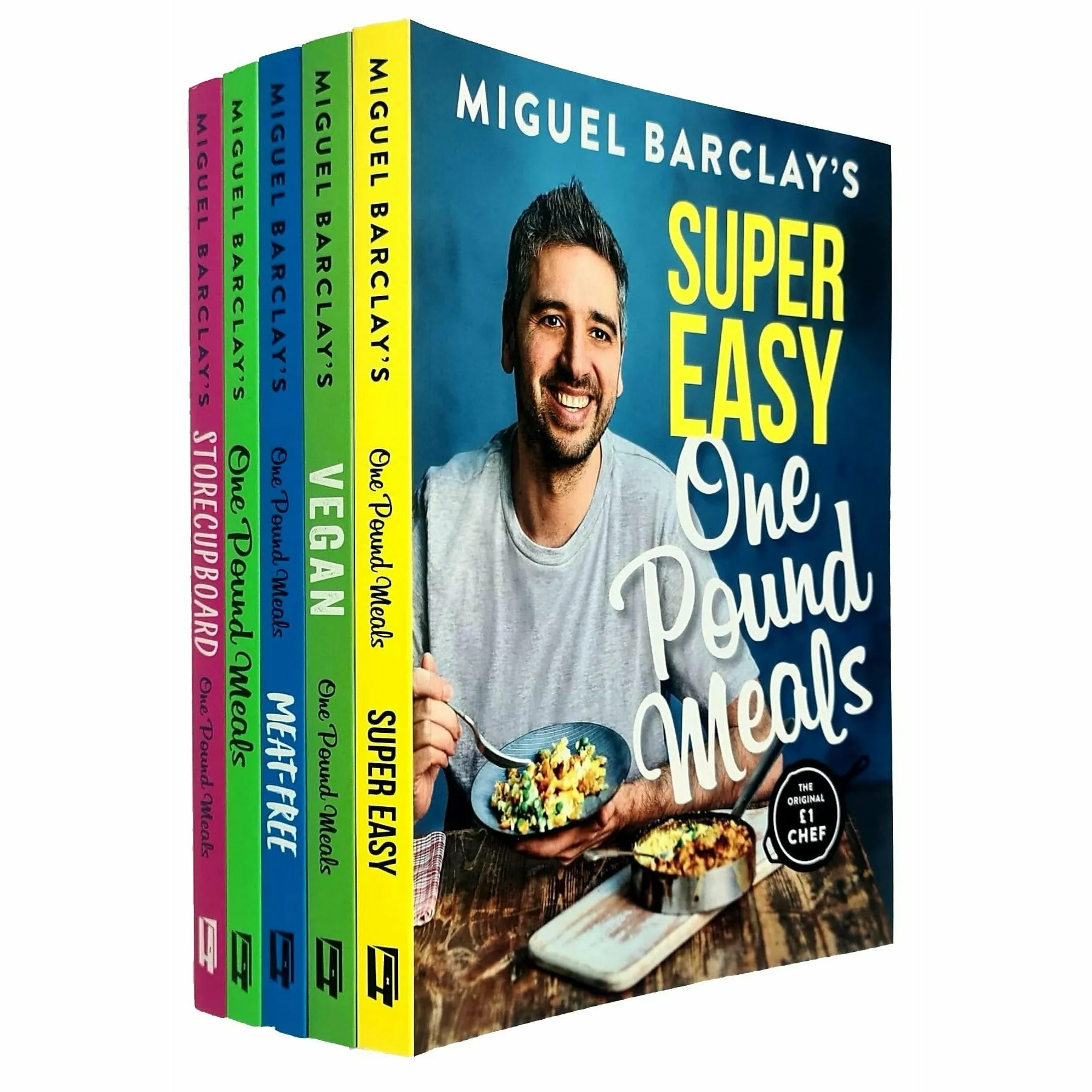 Miguel Barclay One Pound Meals Collection 5 Books Set (Super Easy One Pound Meals, Vegan One Pound Meals, Meat-Free, One Pound Meals, Storecupboard)