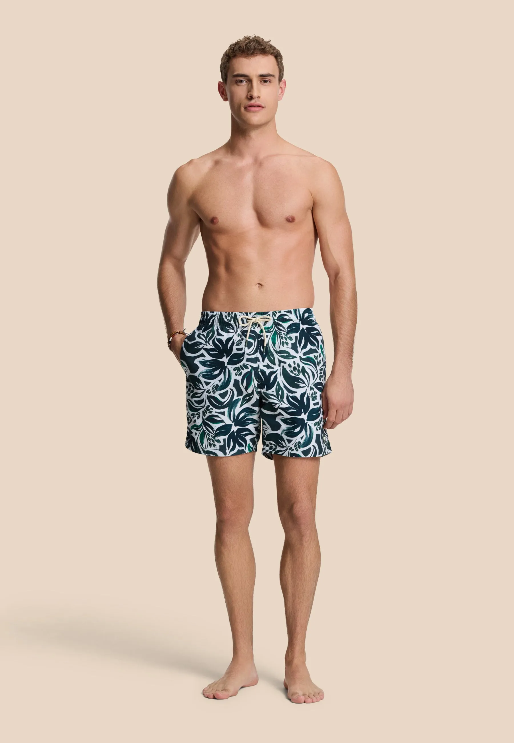 MIKE swim shorts floral leafs | green leaves