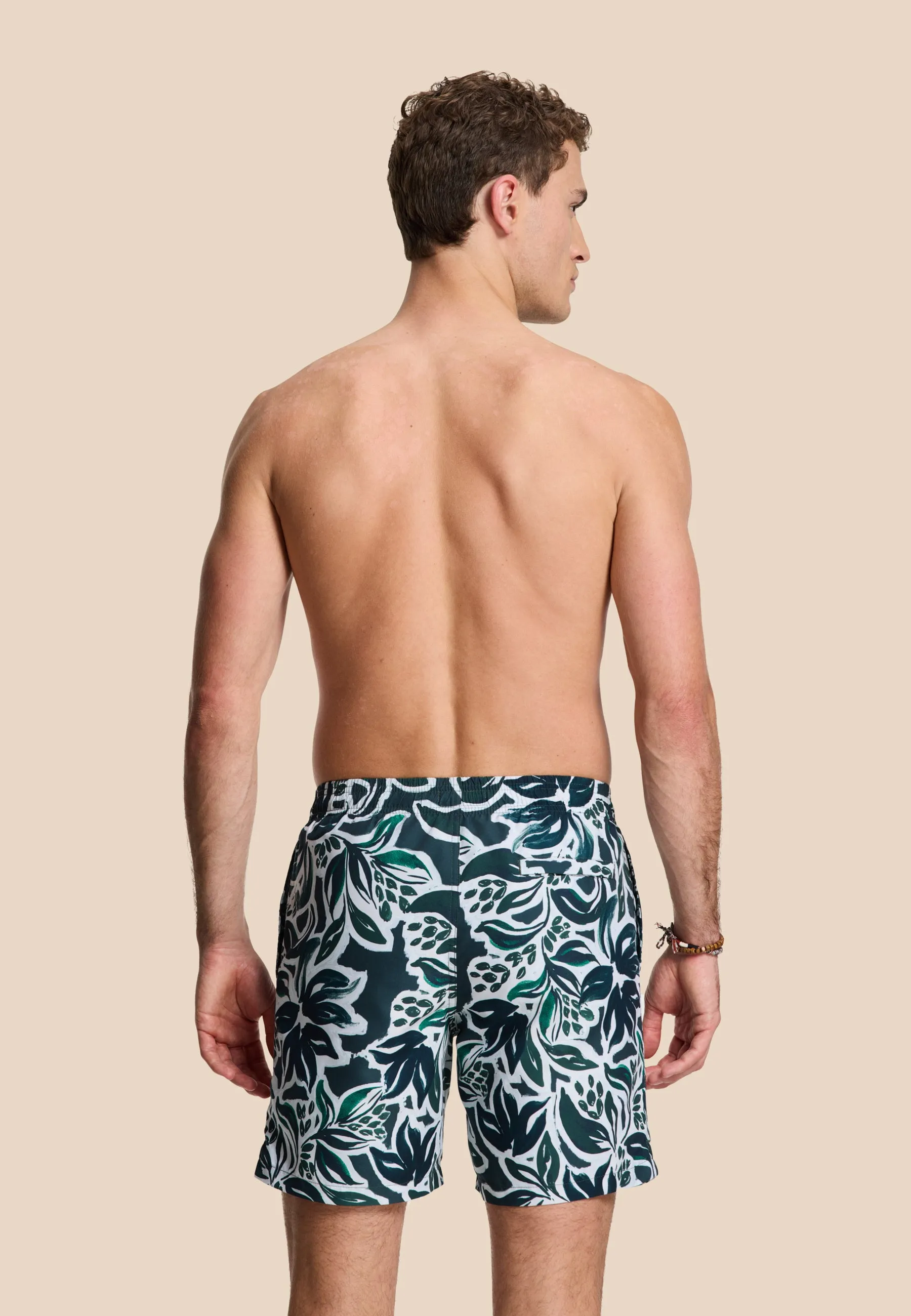 MIKE swim shorts floral leafs | green leaves