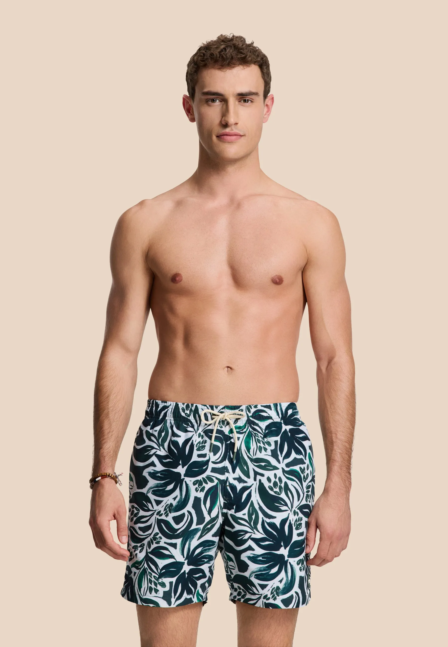 MIKE swim shorts floral leafs | green leaves
