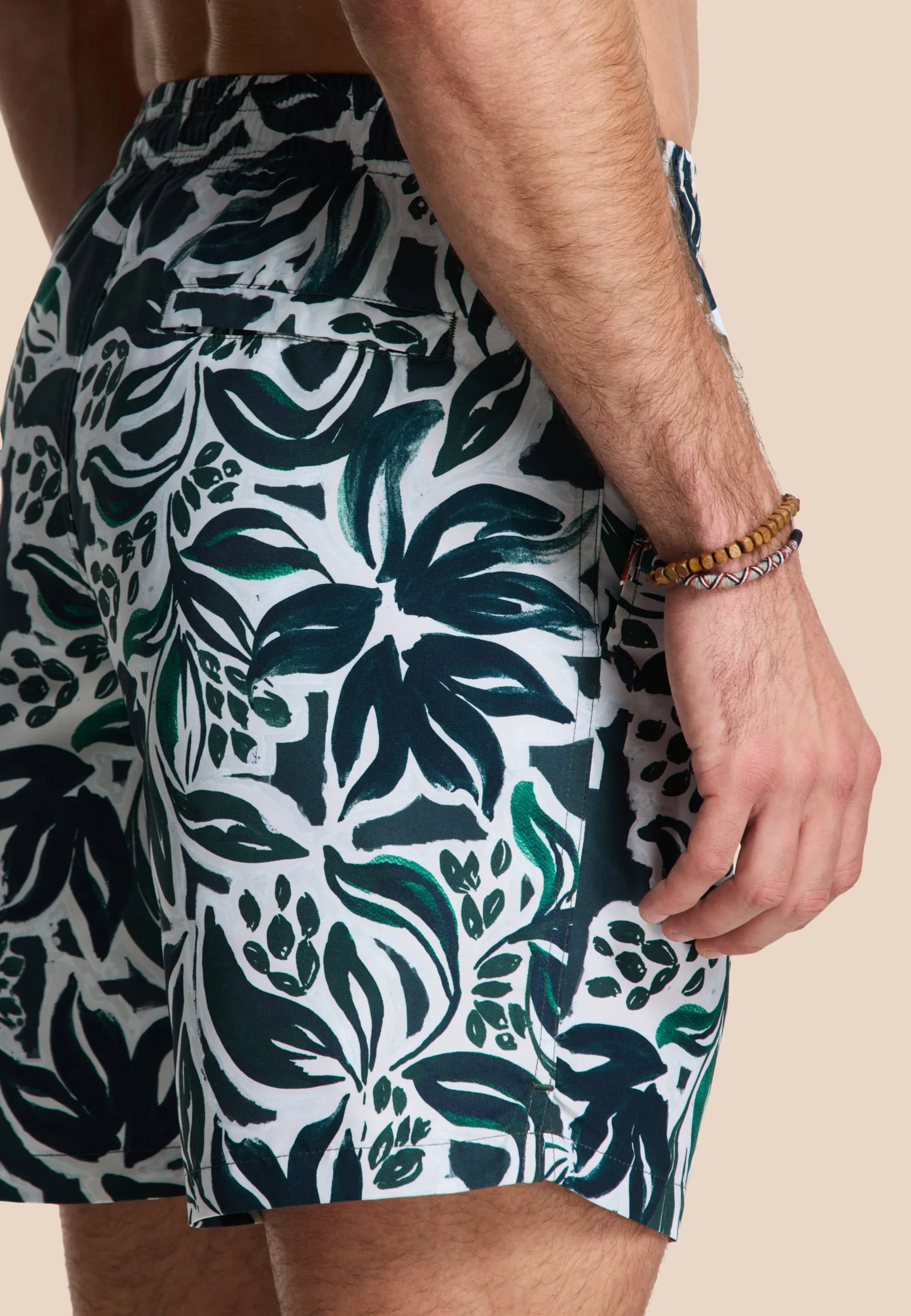 MIKE swim shorts floral leafs | green leaves