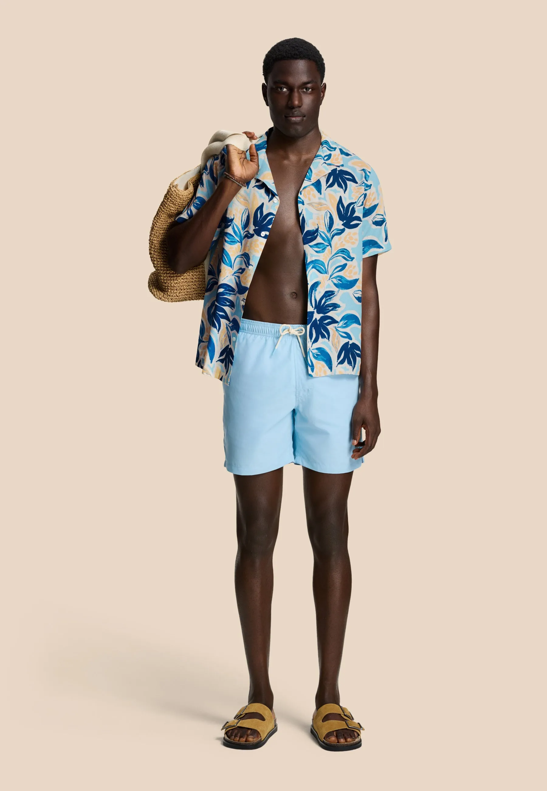 MIKE swim shorts solid | blue sky