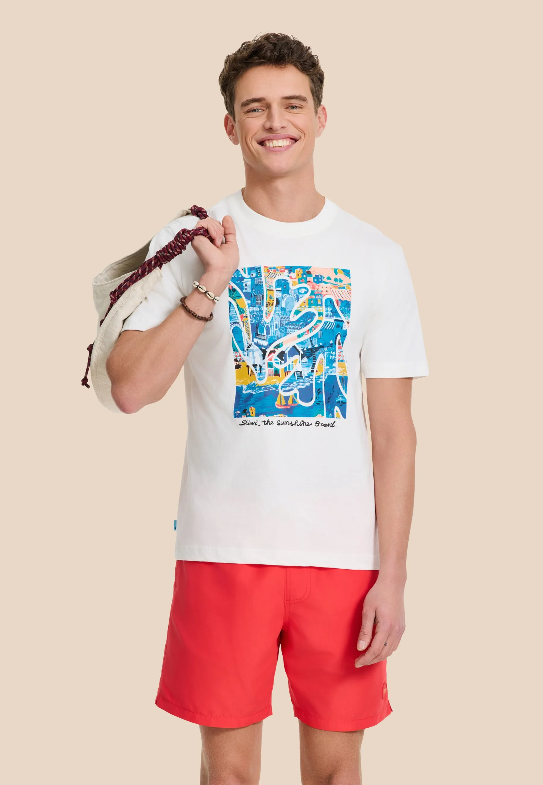 MIKE swim shorts solid | red hibiscus