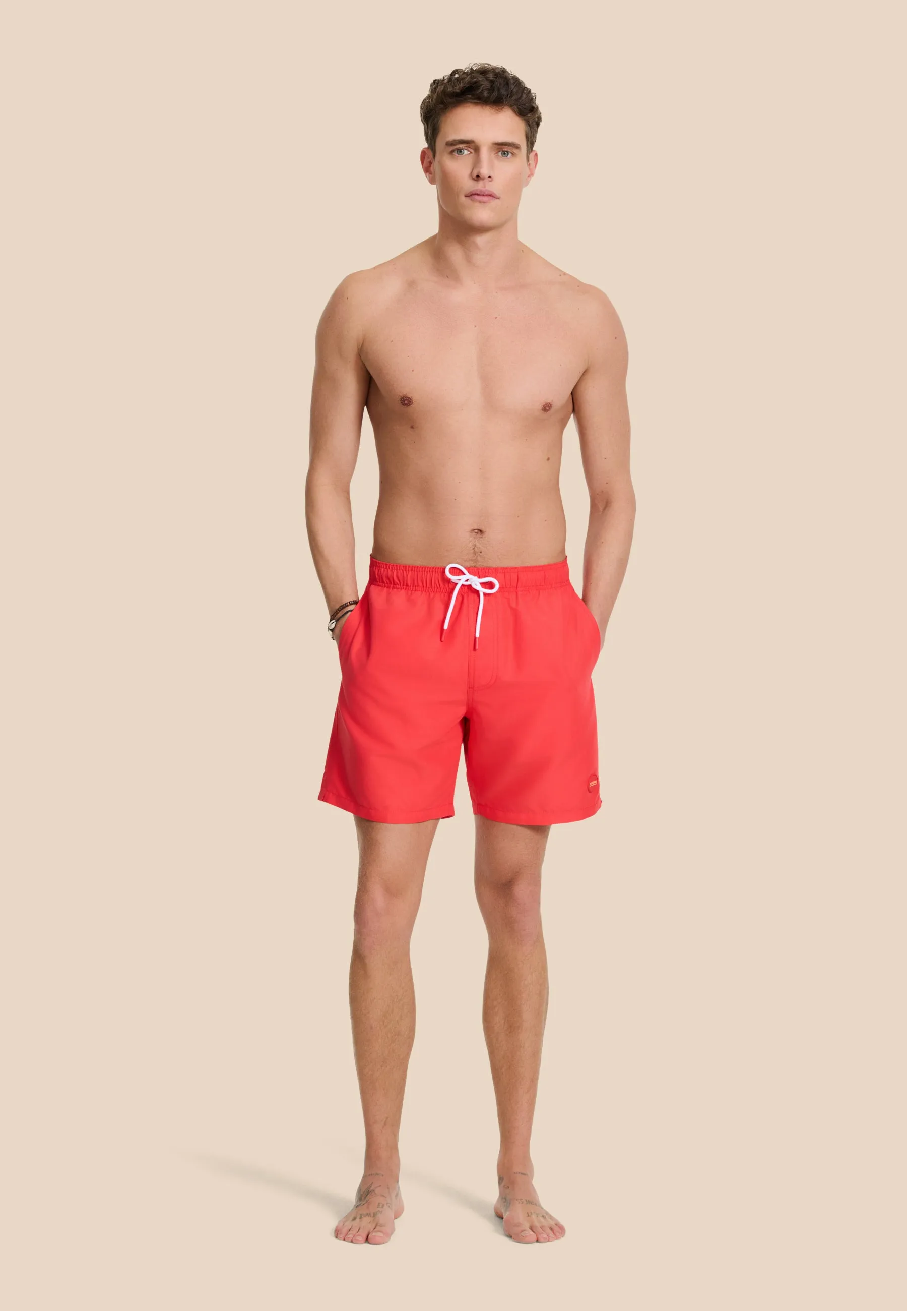 MIKE swim shorts solid | red hibiscus