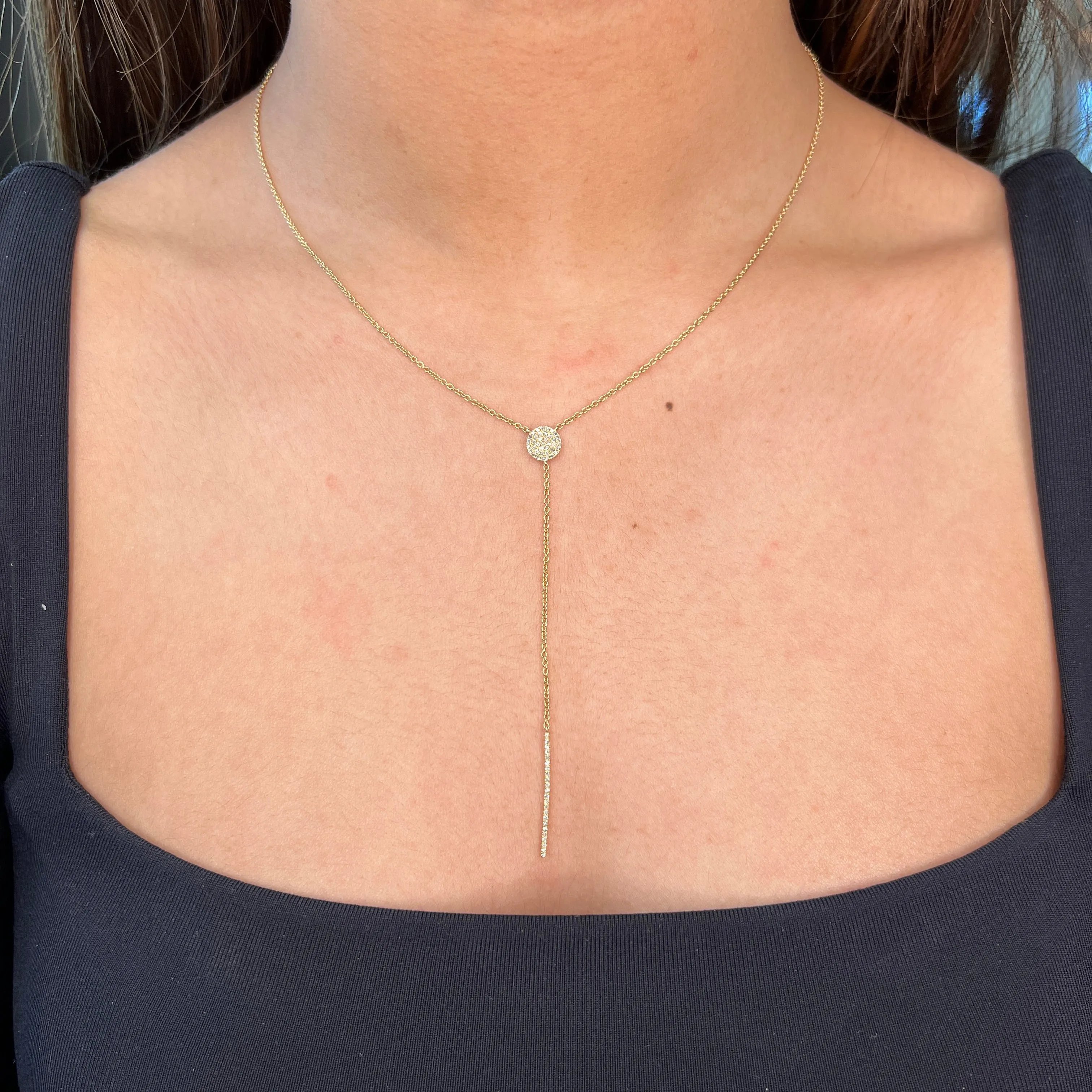 Miss Mimi 14K Yellow Gold (0.18ct) Lariat Diamond Necklace