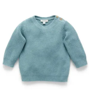 Moss Melange Classic Rib Jumper