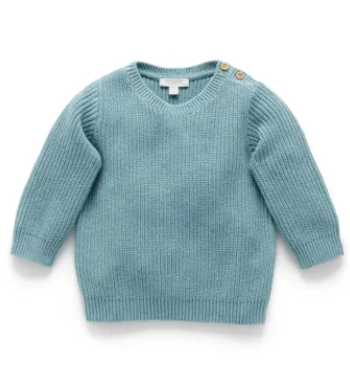 Moss Melange Classic Rib Jumper