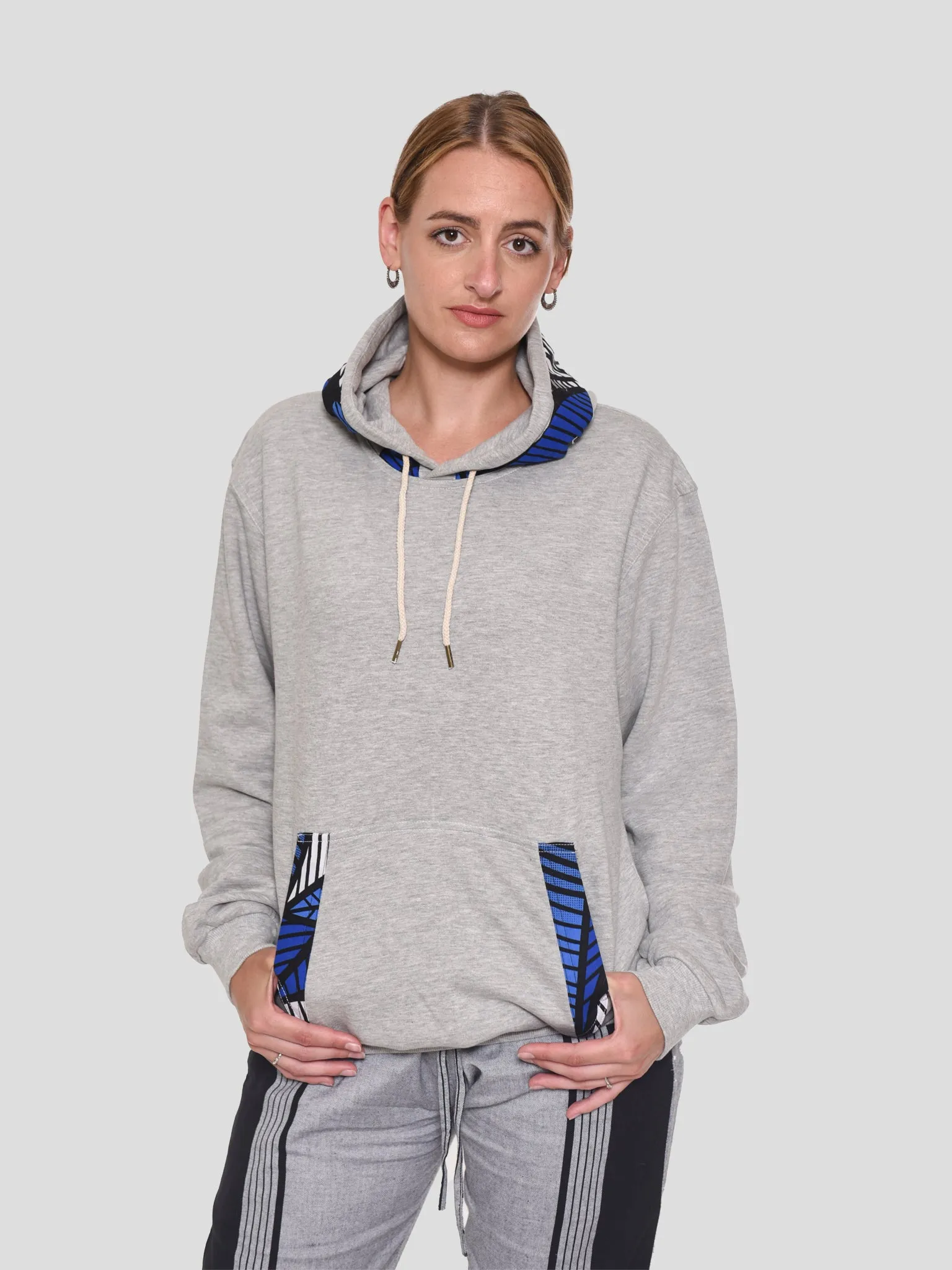 MU Cotton Fleece Hoodies with Kitenge
