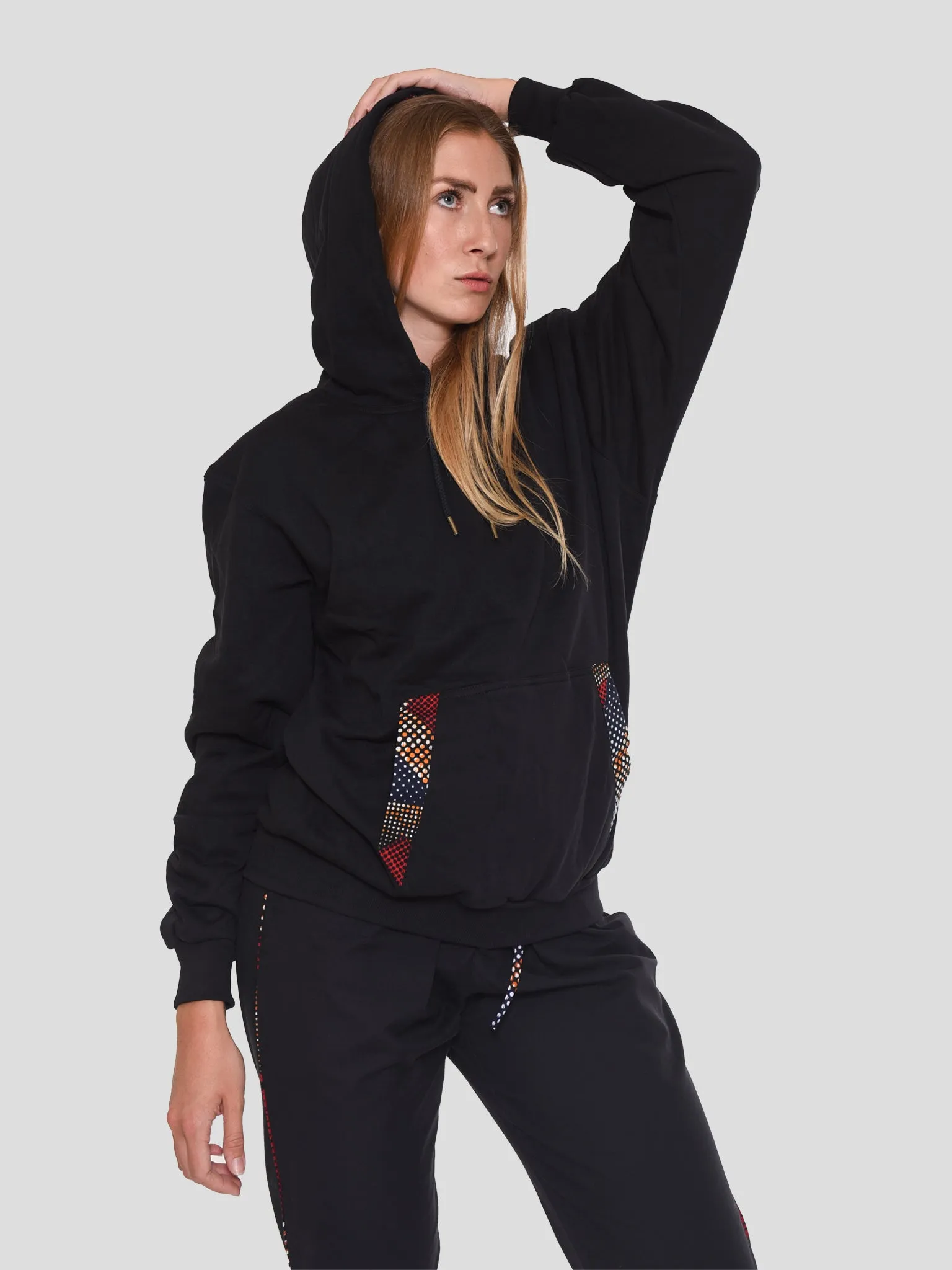 MU Cotton Fleece Hoodies with Kitenge