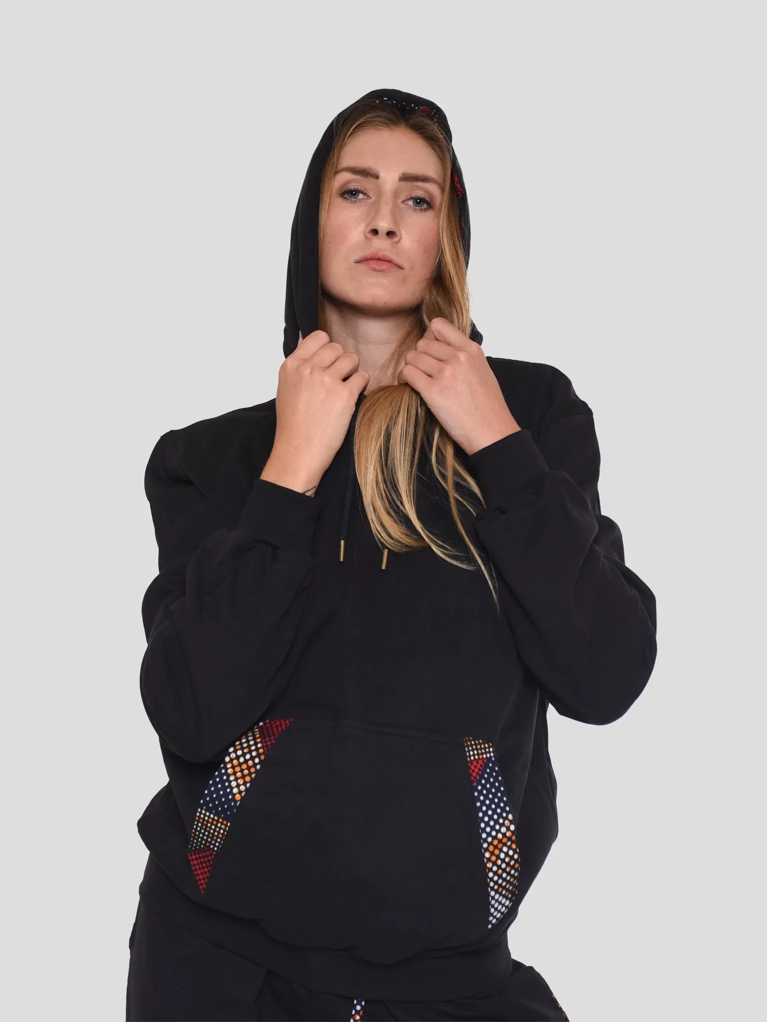 MU Cotton Fleece Hoodies with Kitenge