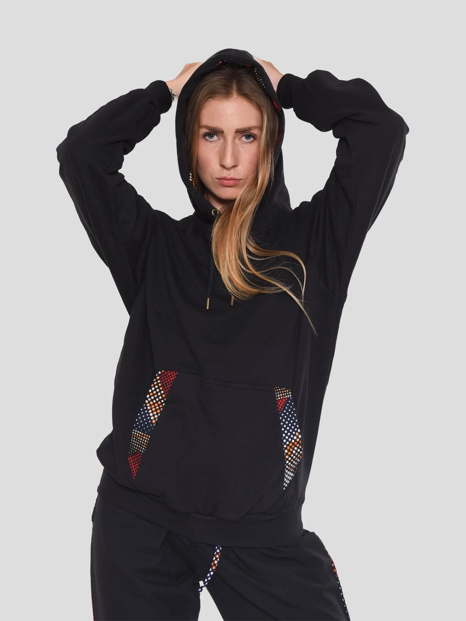 MU Cotton Fleece Hoodies with Kitenge