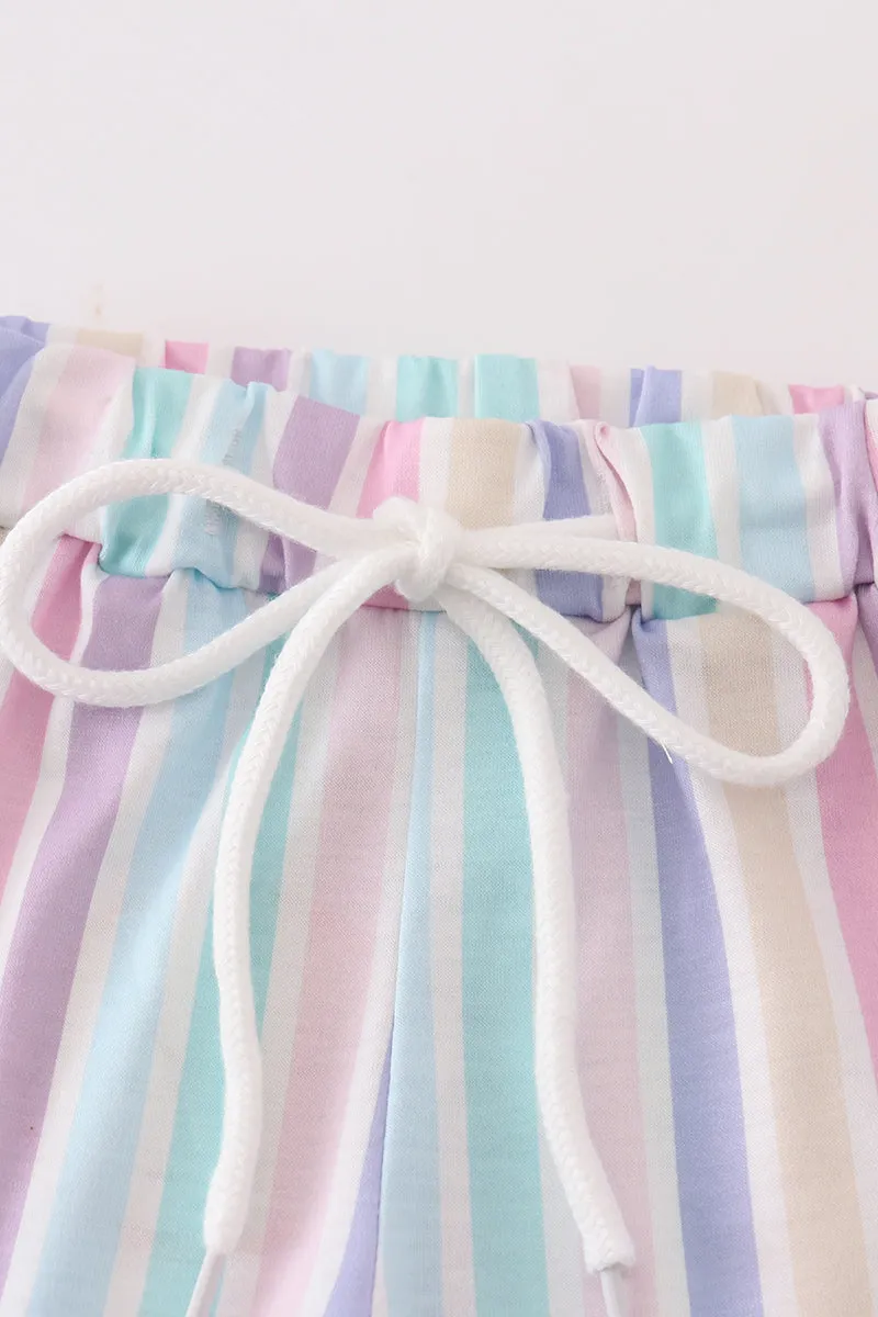 Multicolored Stripe Girl Shorts