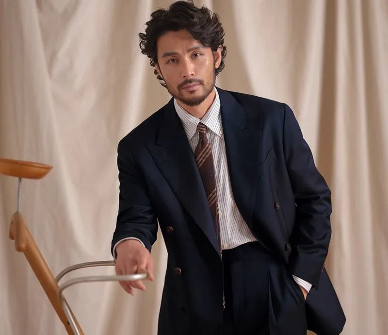 Navy Double-Breasted Suit