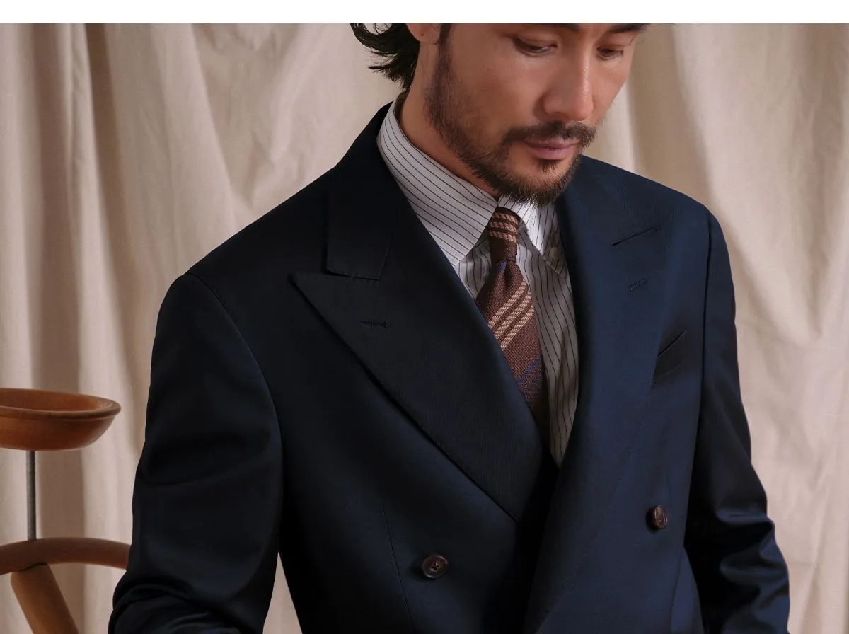 Navy Double-Breasted Suit