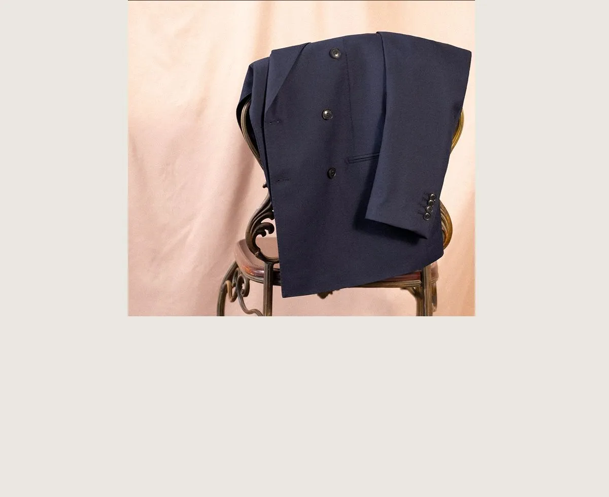 Navy Double-Breasted Suit