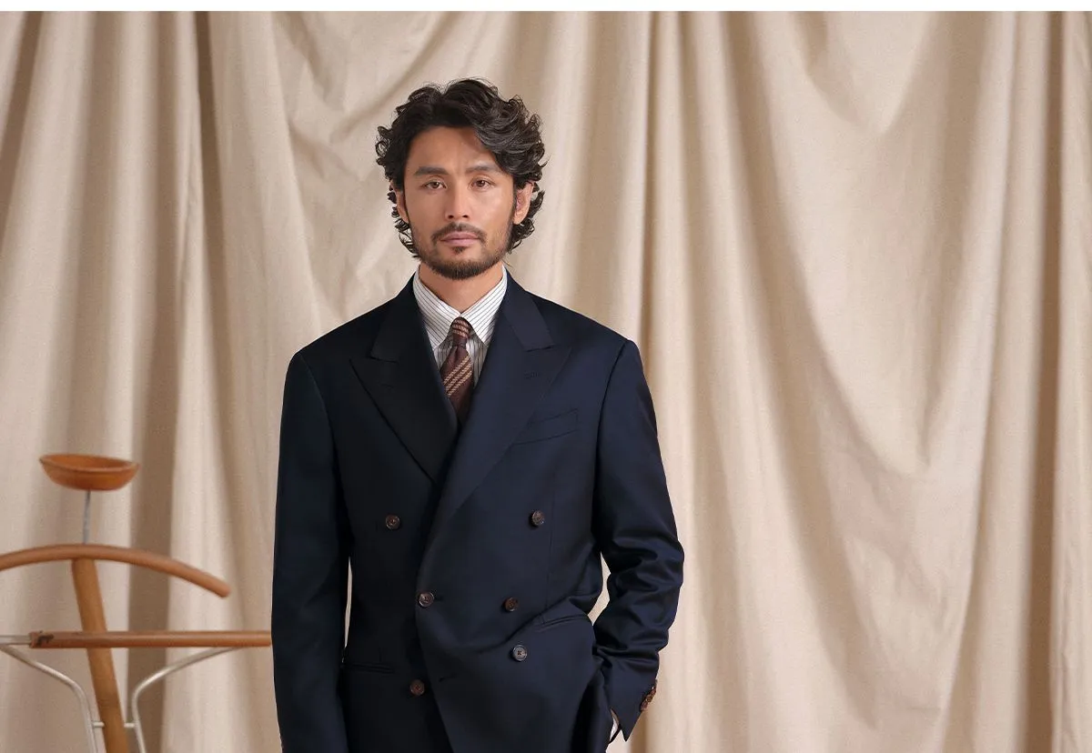 Navy Double-Breasted Suit