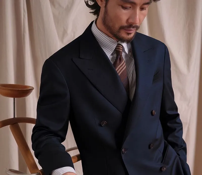 Navy Double-Breasted Suit