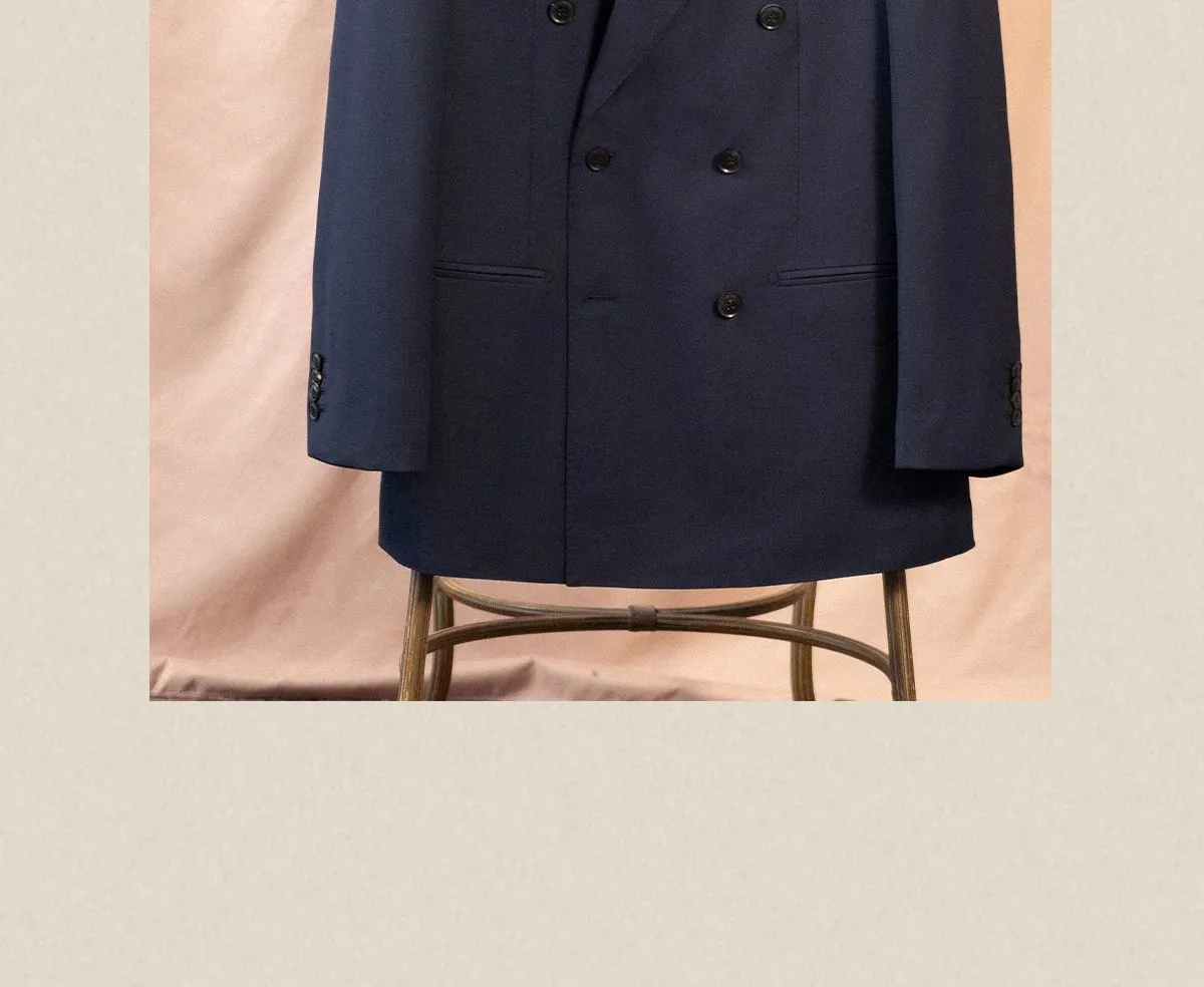 Navy Double-Breasted Suit