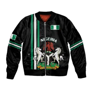Nigeria Bomber Jacket Nigeria Coat Of Arms Simple Style LT14