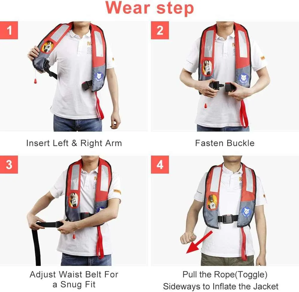 Night Cat Inflatable Life Jackets Vests Survival Preservers