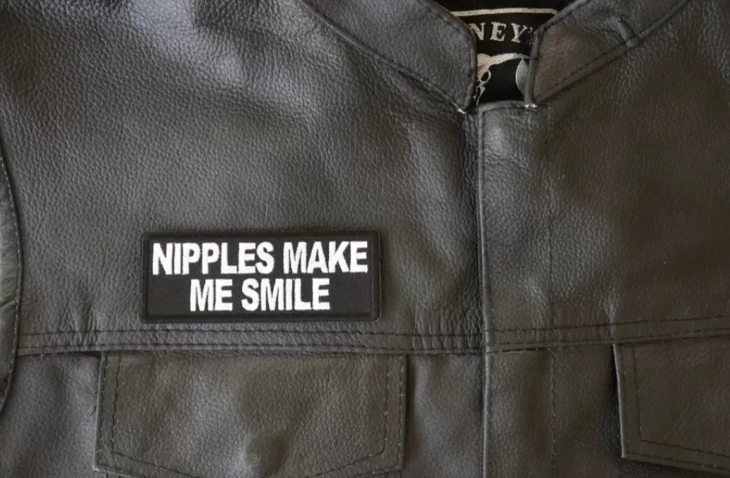 Nipples Make Me Smile Patch - 4x1.5 inch