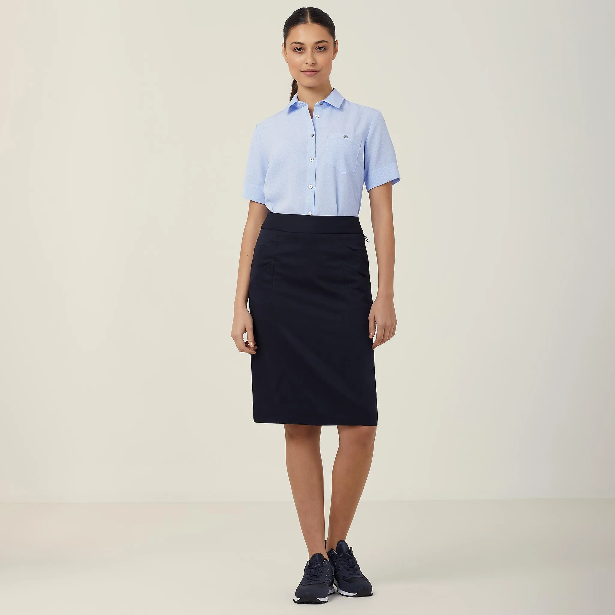 NNT Women's Poly Viscose Gaberdine Health Tech Skirt - Ink Navy