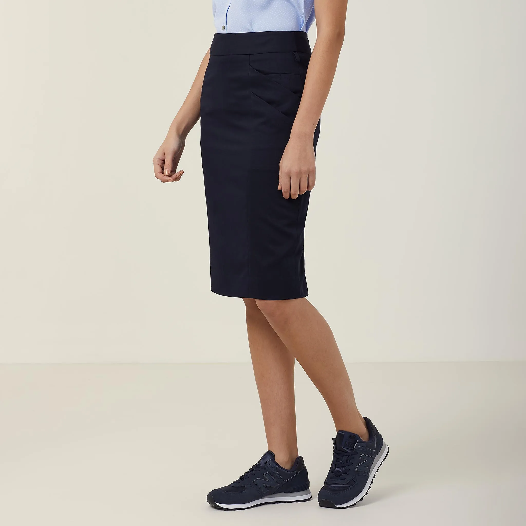 NNT Women's Poly Viscose Gaberdine Health Tech Skirt - Ink Navy